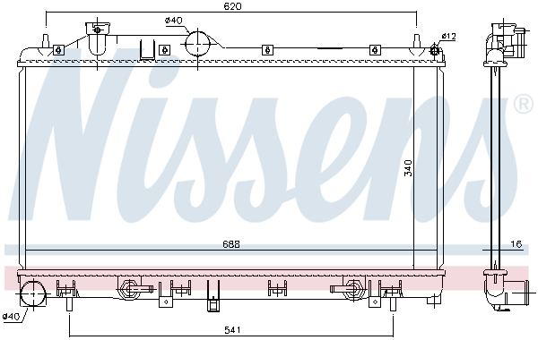 Radiator, engine cooling - 67725 NISSENS