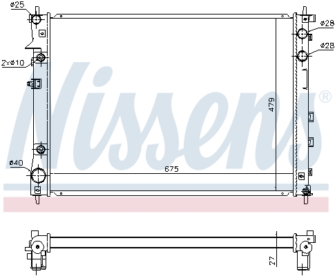 Radiator, engine cooling - 67727 NISSENS