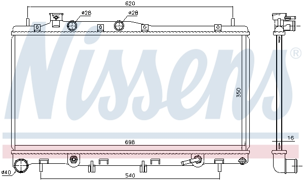 Radiator, engine cooling - 67739 NISSENS