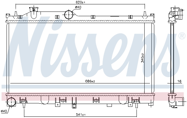 Radiator, engine cooling - 67744 NISSENS
