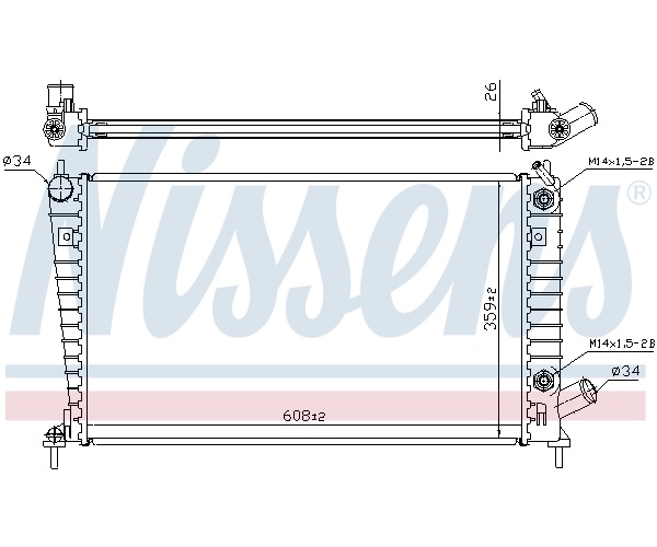 Radiator, engine cooling - 68001A NISSENS