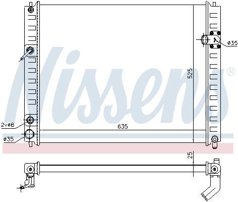 Radiator, engine cooling - 68091 NISSENS