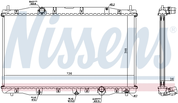 Radiator, engine cooling - 68092 NISSENS