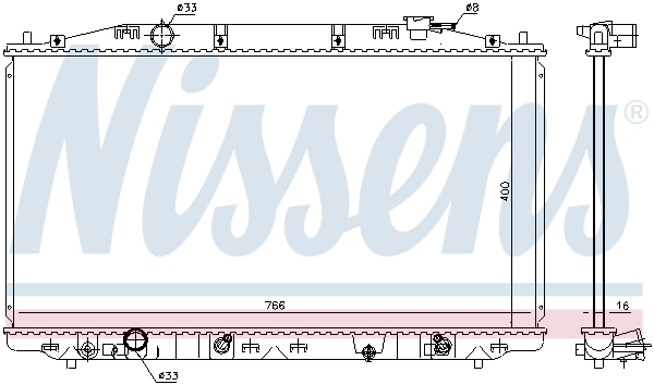 Radiator, engine cooling - 68096 NISSENS