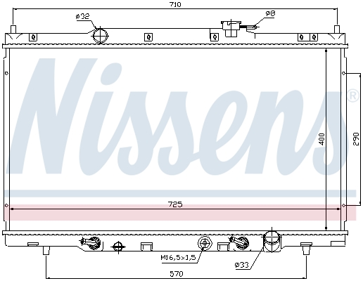 Radiator, engine cooling - 68106 NISSENS