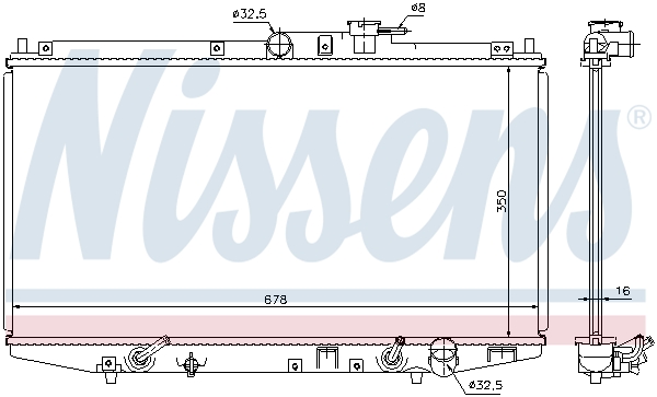 Radiator, engine cooling - 68117 NISSENS