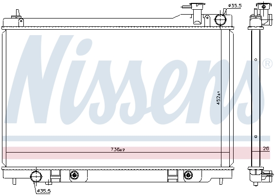 Radiator, engine cooling - 68119 NISSENS