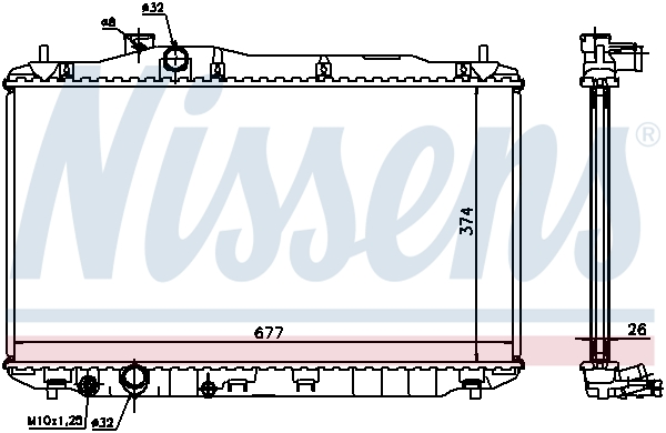 Radiator, engine cooling - 68134A NISSENS
