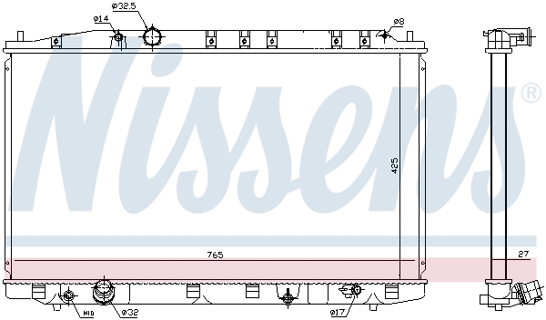 Radiator, engine cooling - 68137 NISSENS