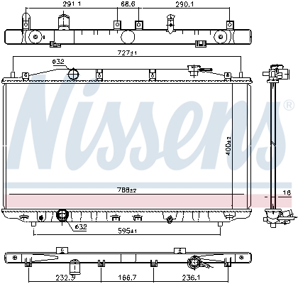 Radiator, engine cooling - 681373 NISSENS