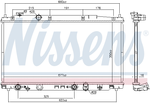 Radiator, engine cooling - 681374 NISSENS