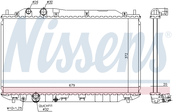 Radiator, engine cooling - 681384 NISSENS