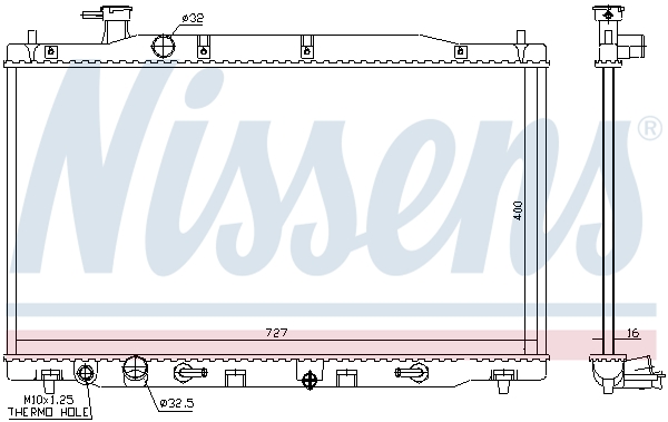 Radiator, engine cooling - 68139 NISSENS