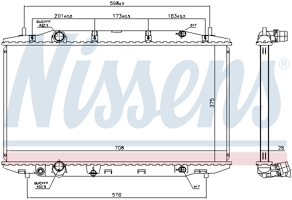 Radiator, engine cooling - 681408 NISSENS