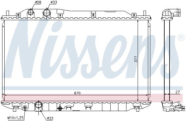 Radiator, engine cooling - 68143 NISSENS