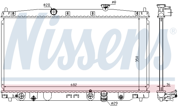 Radiator, engine cooling - 68149 NISSENS
