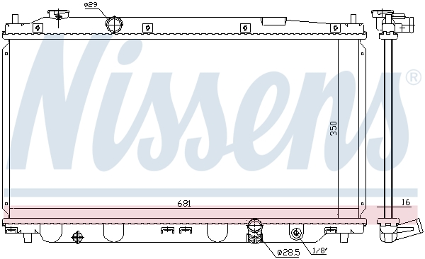 Radiator, engine cooling - 68150 NISSENS