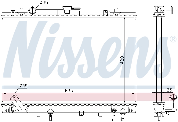 Radiator, engine cooling - 68154 NISSENS