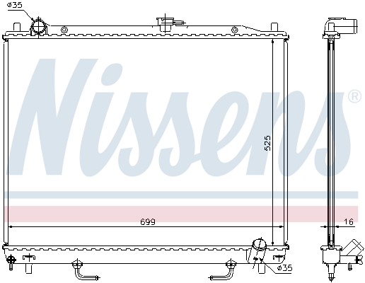 Radiator, engine cooling - 68181A NISSENS