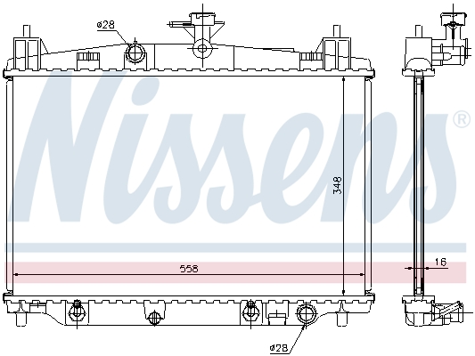 Radiator, engine cooling - 68505 NISSENS