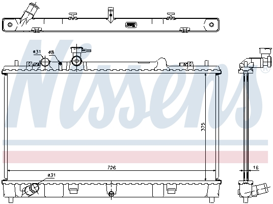 Radiator, engine cooling - 68507 NISSENS