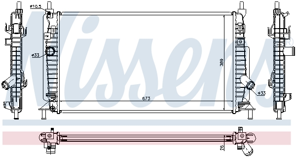 Radiator, engine cooling - 68520 NISSENS