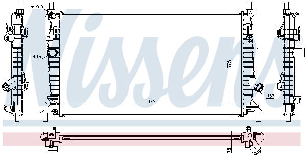 Radiator, engine cooling - 68521 NISSENS