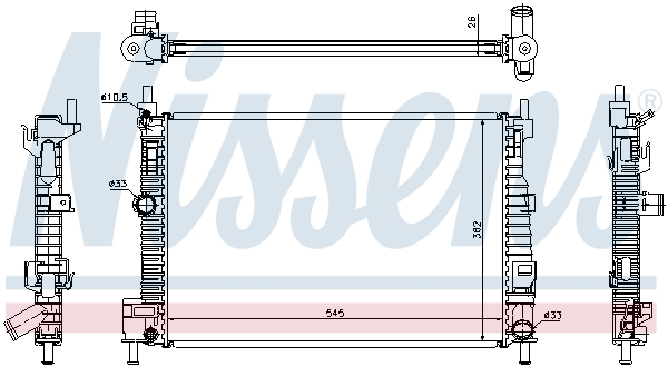 Radiator, engine cooling - 68523 NISSENS