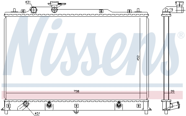 Radiator, engine cooling - 68524 NISSENS