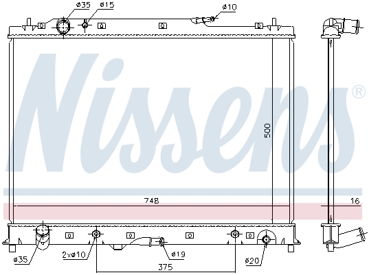 Radiator, engine cooling - 68525 NISSENS
