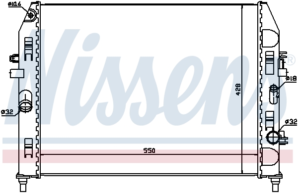 Radiator, engine cooling - 68527 NISSENS