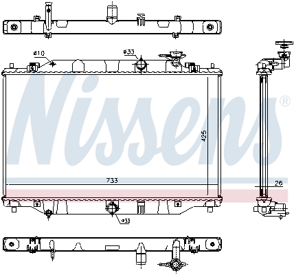 Radiator, engine cooling - 68532 NISSENS