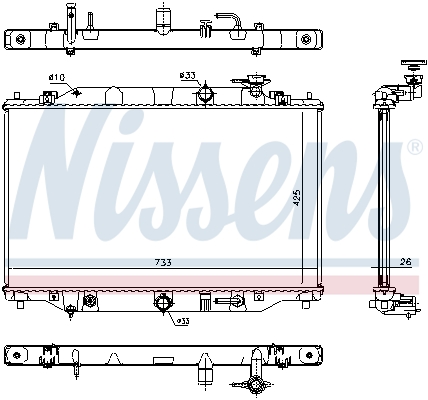 Radiator, engine cooling - 68533 NISSENS