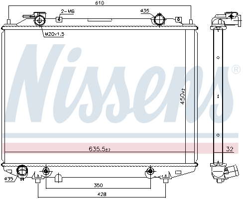Radiator, engine cooling - 68535 NISSENS