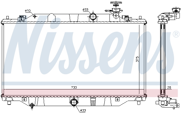 Radiator, engine cooling - 68536 NISSENS