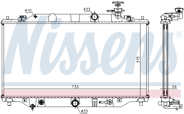 Radiator, engine cooling - 68537 NISSENS
