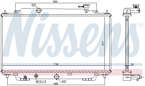 Radiator, engine cooling - 68542 NISSENS