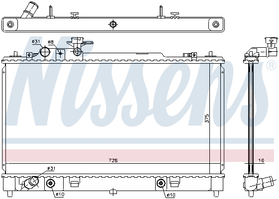 Radiator, engine cooling - 68550 NISSENS