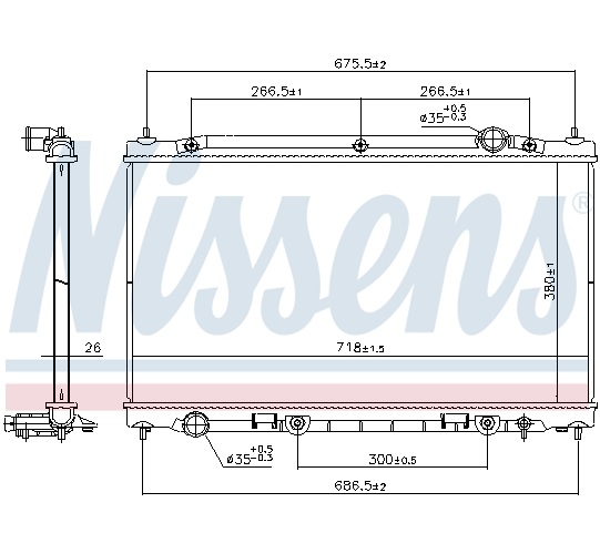 Radiator, engine cooling - 686805 NISSENS