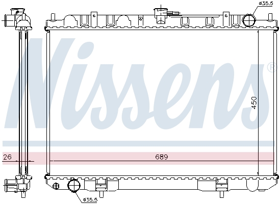 Radiator, engine cooling - 68703A NISSENS