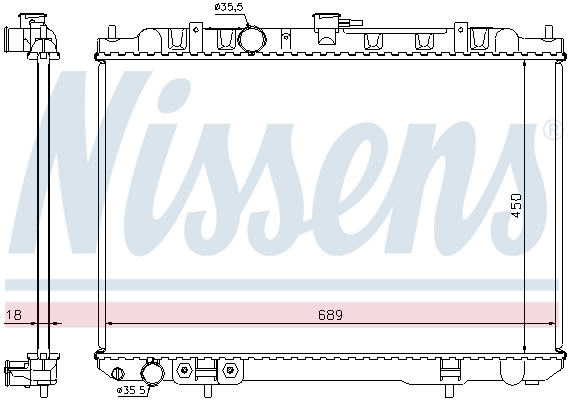 Radiator, engine cooling - 68704 NISSENS