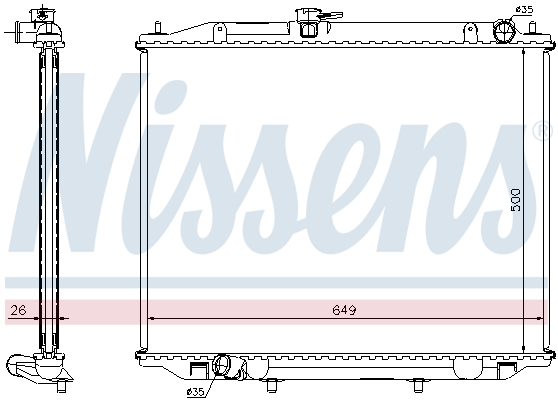 Radiator, engine cooling - 68706A NISSENS
