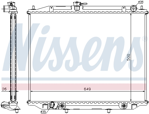 Radiator, engine cooling - 68707A NISSENS