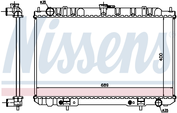 Radiator, engine cooling - 68713 NISSENS
