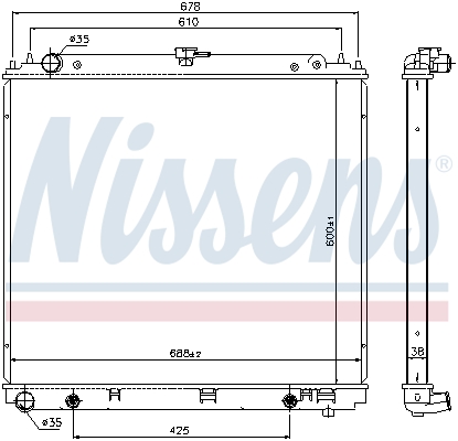 Radiator, engine cooling - 68717 NISSENS