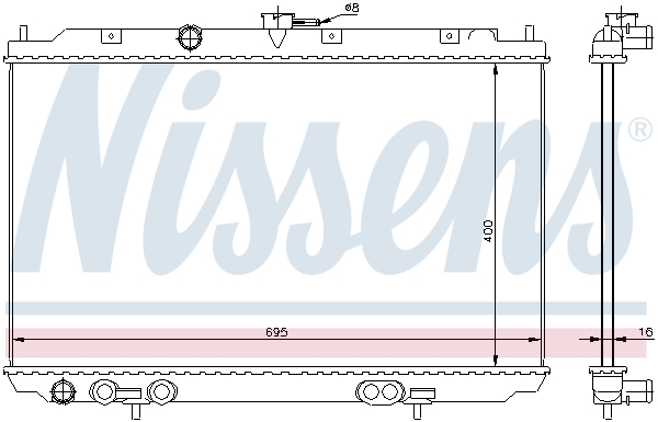 Radiator, engine cooling - 68718 NISSENS