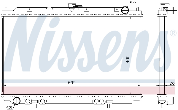 Radiator, engine cooling - 68723 NISSENS