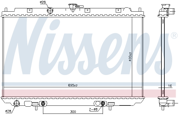 Radiator, engine cooling - 68732 NISSENS