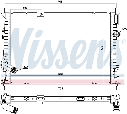 Radiator, engine cooling - 68733 NISSENS