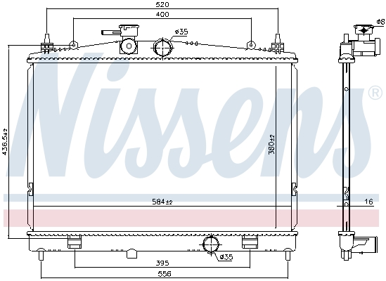 Radiator, engine cooling - 68735 NISSENS